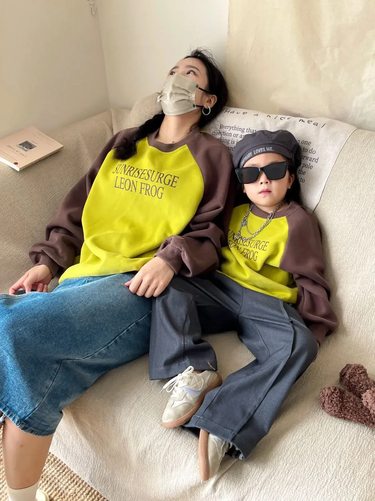 Family Matching Outfits Autumn 2023 Family Look Mother Kids Tops Mommy And Me Clothes Mother Daughter Sweatshirt Mom Son Hoodies