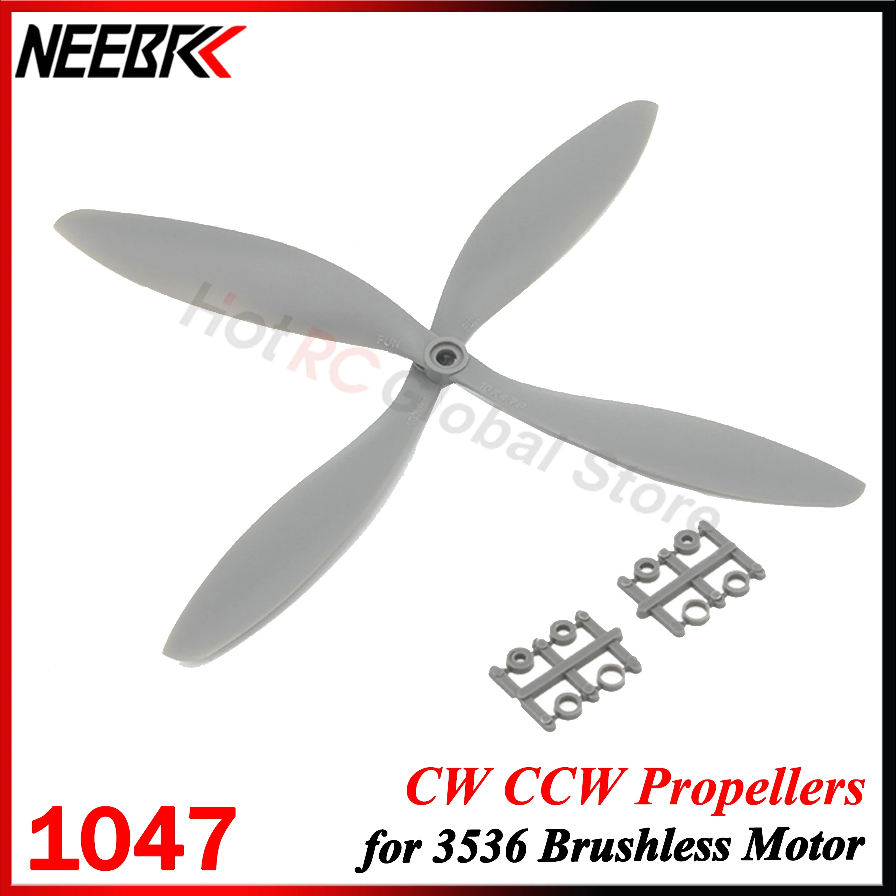 NEEBRC 1047 10x4.7 Low Noise CW CCW 2 Blade Propellers for FPV Racing Drone RC Airplane Quadcopter F450 Brushless 3536 Motor