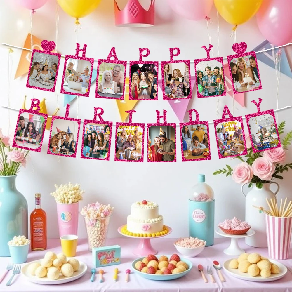 Geburtstags-Foto-Banner, Geburtstagsparty-Hintergrundbanner, Baby-Shower-Geburtstagsparty-Jubiläumsfeier-Banner-Dekoration – Detail 3