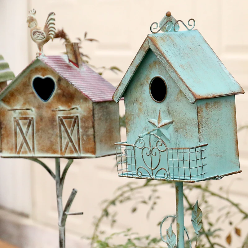 Vintage Bird House Style Garden Climbing Plant Support Outdoor Decoration