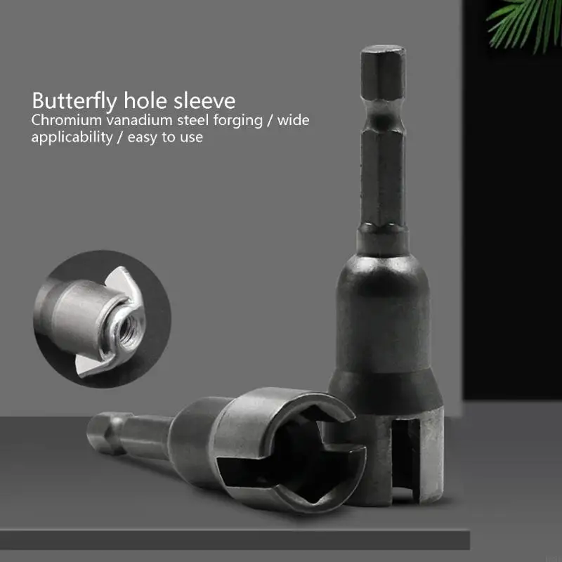 P82E 1/4" Hexagonal Shank Socket Adapter Nut for Power Tool Slotted Butterfly Bolt