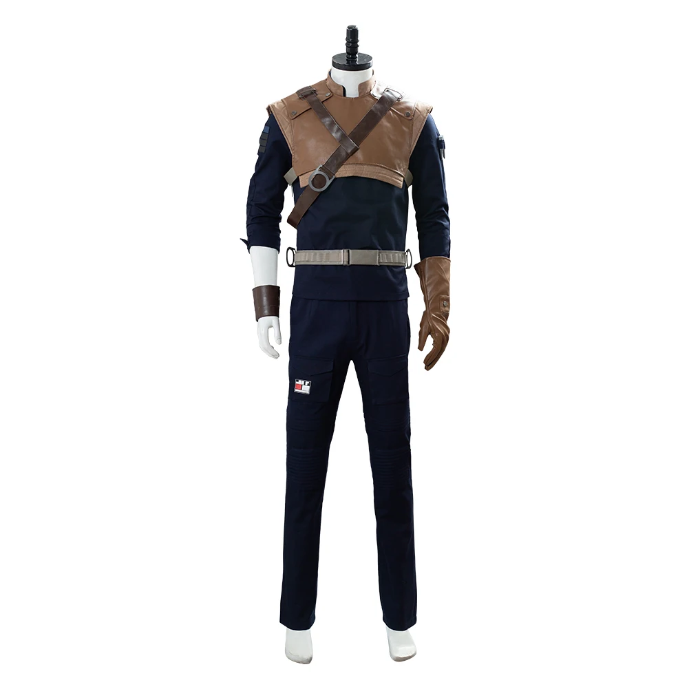 Disfraz de Cosplay de TV Roleplay Cal Kestis para hombre adulto, uniforme, pantalones, cinturón, guantes, trajes, traje de fiesta de Carnaval de Halloween