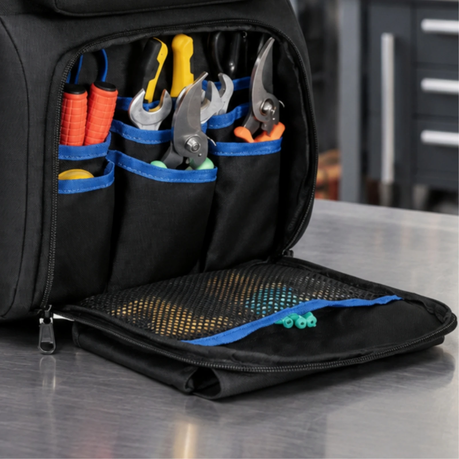Tool Storage Backpack Padded Tool Backpack Heavy Duty Portable for Handymen, Mobile Repairs, Outdoor Jobs