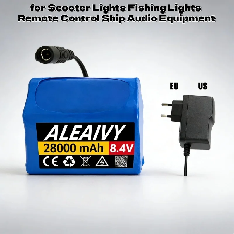 

High Capacity Aleaivy 8.4V 28Ah 2S3P Lithium Battery Pack for Scooter Lights Fishing Lights Remote Control Ship Audio Equipment