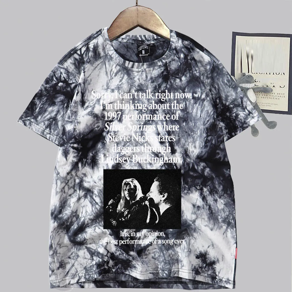 I'm Thinking about The 1997 Performance of Silver Springs Fleetwood-Mac Tie Dye Shirts Unisex Round Neck Short Sleeve Tee