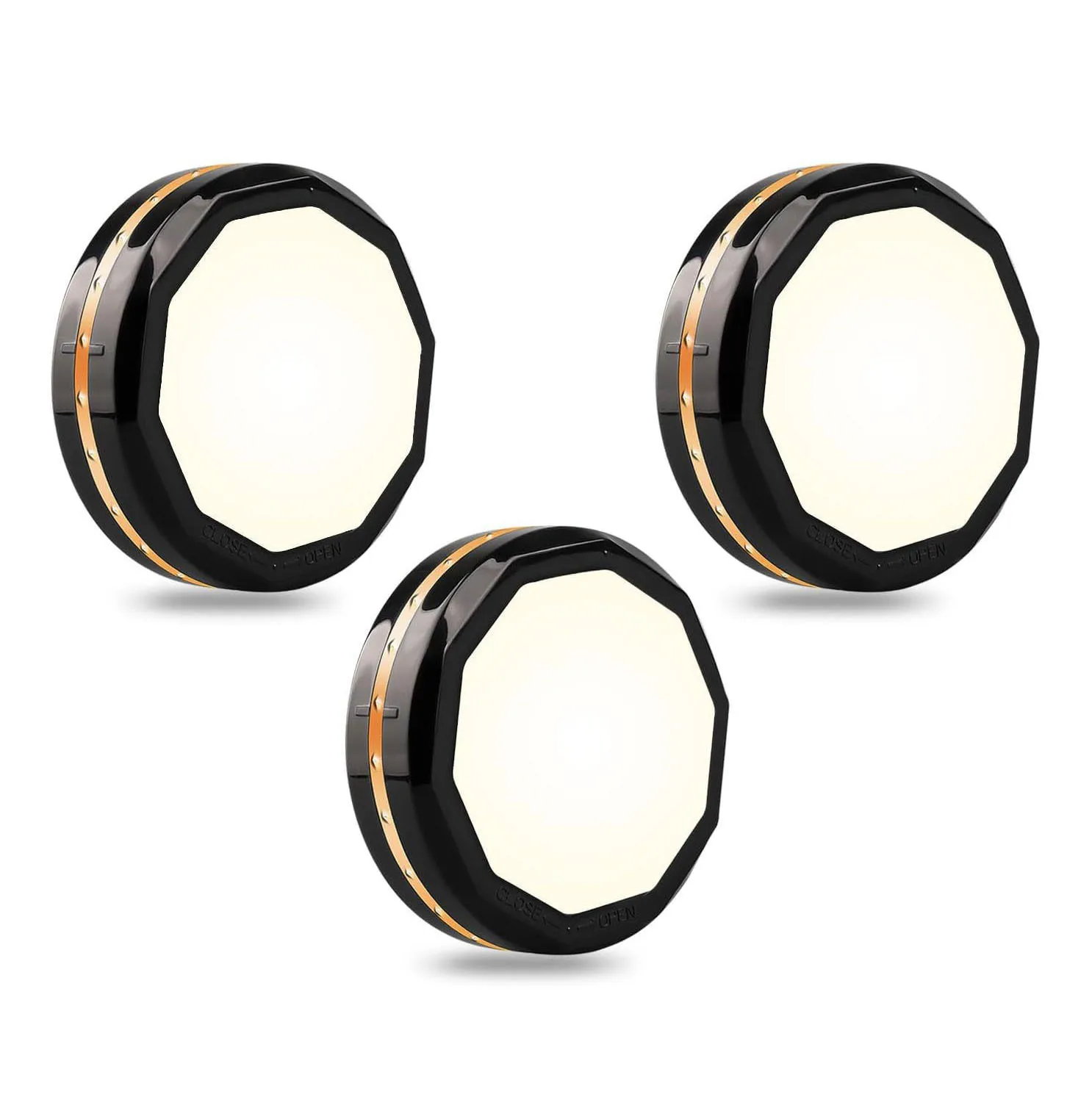 USB Rechargeable RGB Round Dimming Function LED Small Press Night Light Mini Cabinet Atmosphere Ceiling Light