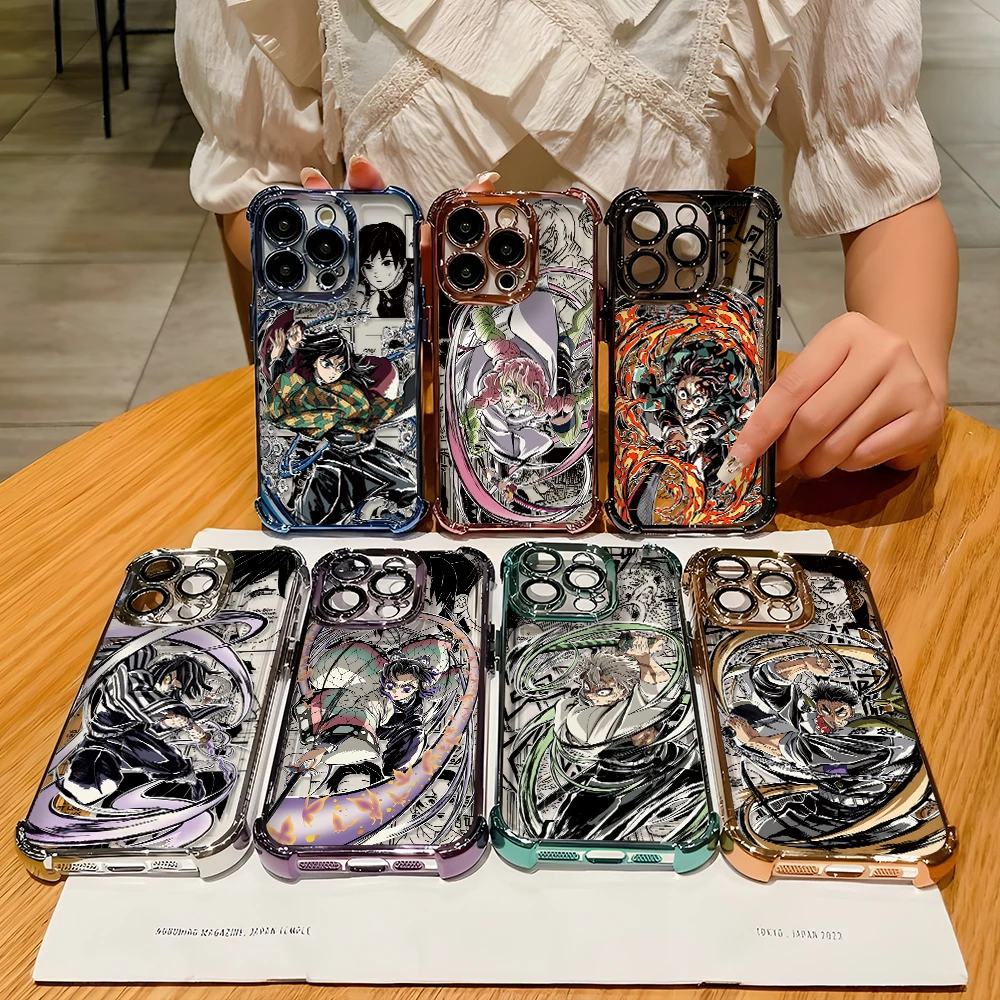 Hot Anime DemonS SlayerS Plating Phone Case For Samsung A27 A37 A57 A36 A16 A35 A55 A25 A26 A15 A54 A34 A24 A14 A05 A04 4G 5G