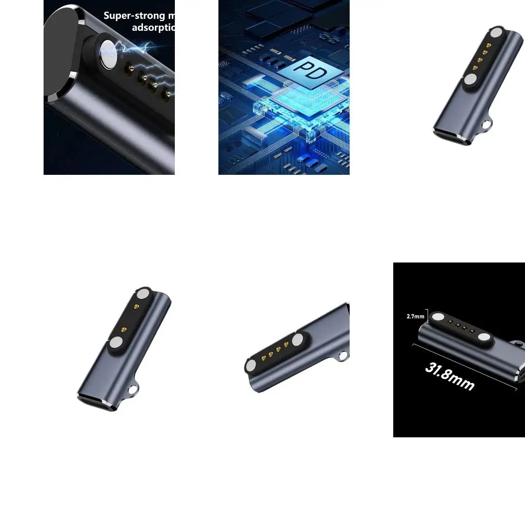 Type C to 2 Pin/4 Pin 7.62mm Charging Adapter for Bone Conduction Earphones Aluminum Housing Shell Feature