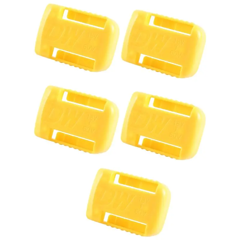 BMBY-5 Packs Battery Holder Dock Mounts For 20V 60V Battery, Wall Panel Shelf Belt Clip Storage Organizer Protector