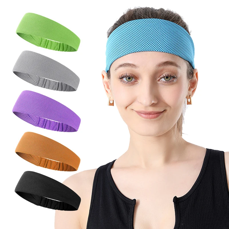 Summer Cooling Sport Headbands for Men Women Non-Slip Moisture Wicking Workout Sweatband Fitness Running Cycling Yoga Hairband