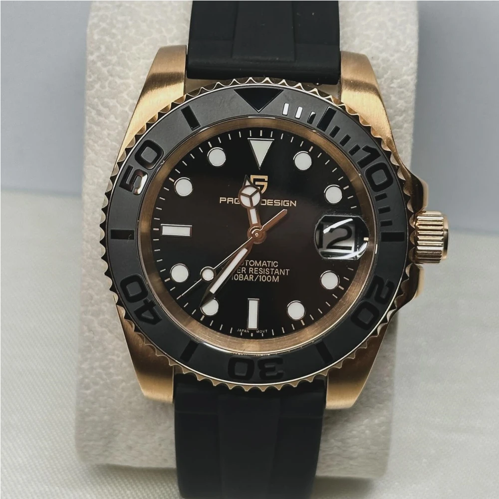 PAGANI DESIGN 40MM New Diving Men Mechanical Watch AR Coated Sapphire Glasss tainless steel waterproof Automatic Watch for men