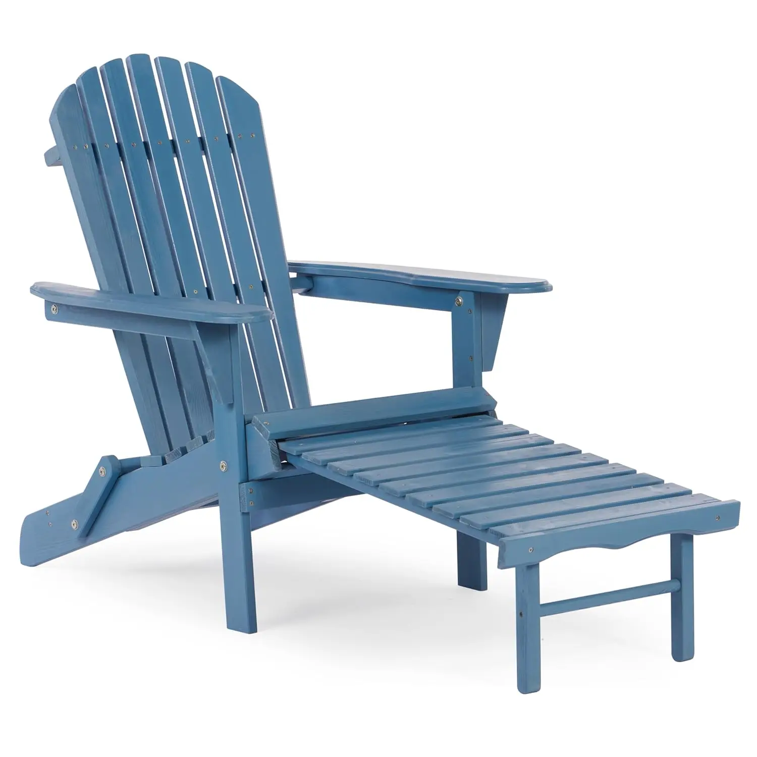 

Wooden Folding Chair with Ottoman, Pre-Assembled Backrest and Seat Board, Lounge Chair for Outdoor Patio, Customized