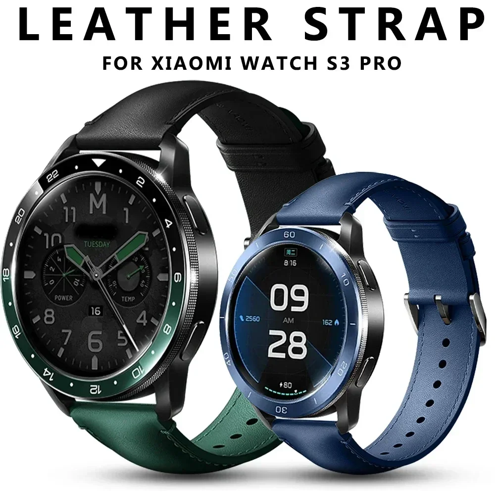 

Кожаный ремешок для Xiaomi Watch S3 S1 Pro/S1 и MI Color 2/S1 Active из воловьей кожи для универсальных аксессуаров для браслетов 22 мм