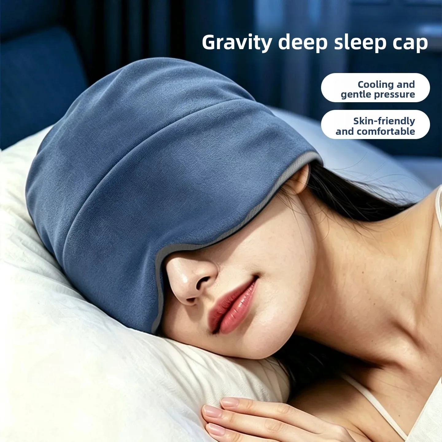 Deep Sleep Hat Eye Mask Light Blocking Sleep Aid Micro Gravity Nap Cap Air Conditioner Windproof Postpartum Special Head Prot...