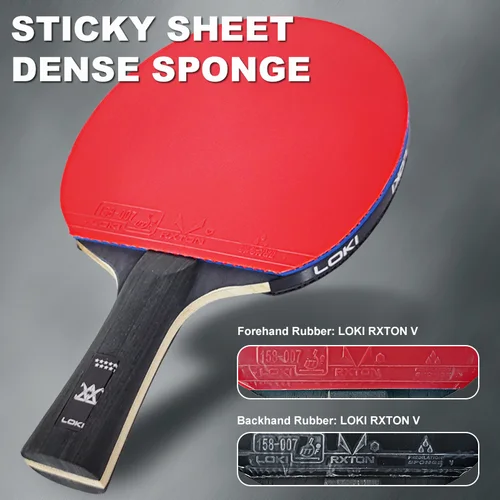 Imagen 2 del producto Raqueta de tenis de mesa LOKI ARTHUR de 9 estrellas, raqueta de Ping Pong ligera ofensiva de carbono, bate de paleta con goma adhesiva aprobada por ITTF