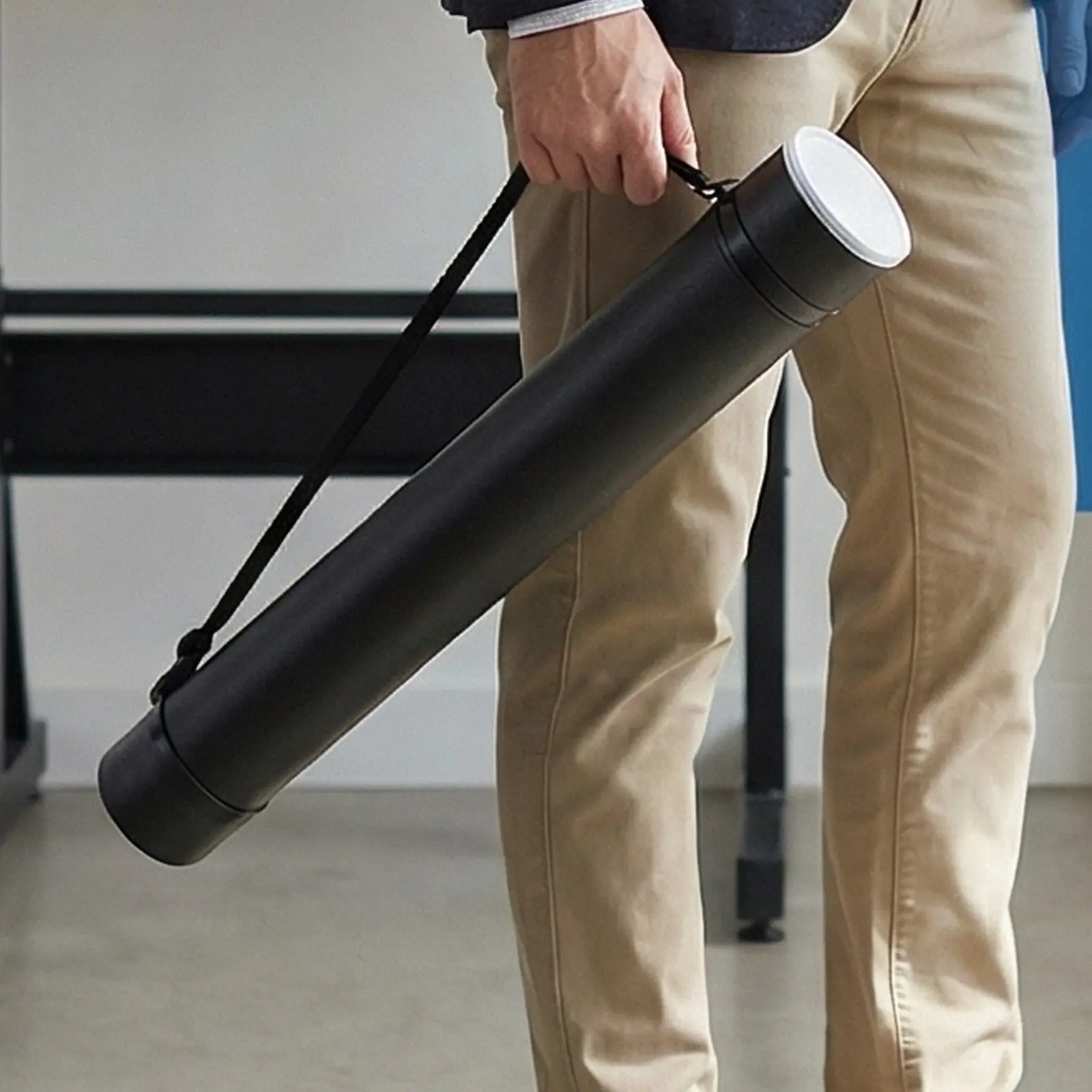 Adjustable Telescoping Poster Tube 24.6-39.3in with Shoulder Strap, Portable Art Storage Holder for Drawings