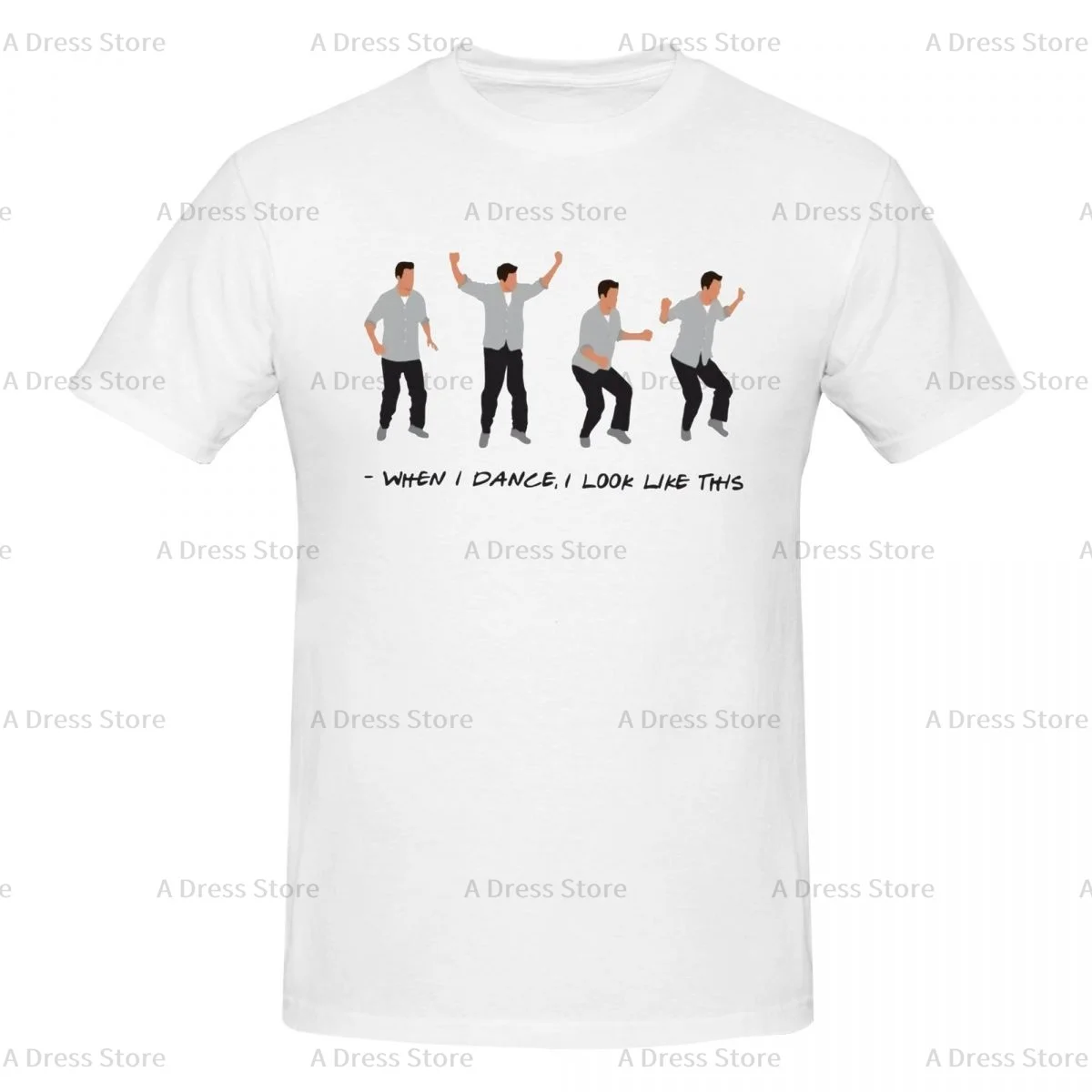 

Leisure Friends Chandler Bing When I Dance Men's round neck T-shirt,Oversized print Tee Shirt,Casual Large Size Tshirt