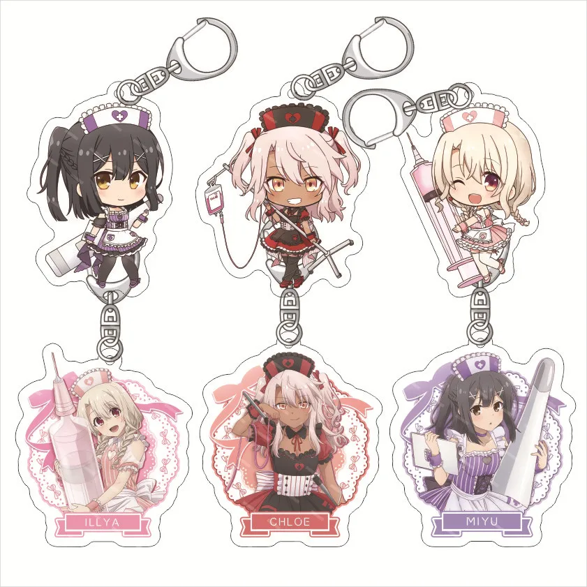 

Anime Fate/kaleid liner Prisma Ilya Keychains Acrylic Car Key Rings Bag Charm Backpack Pendant Girls Jewelry Accessory Gift
