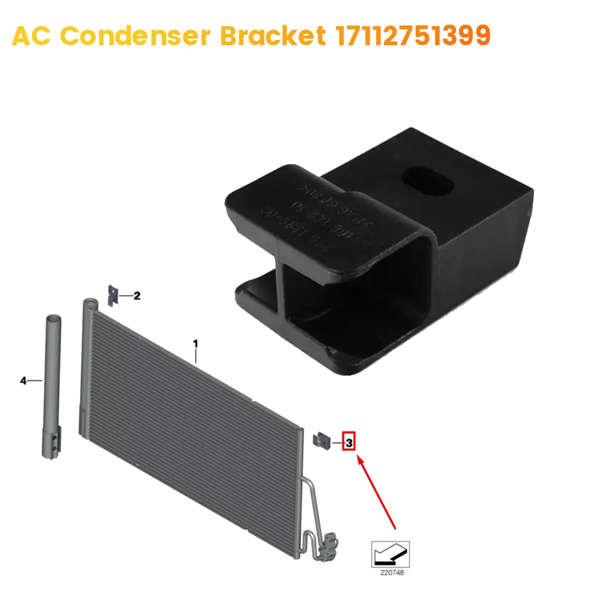 Car A/C Condenser Bracket 17112751399 for MINI R55 R56 R57 R58 R59 R60 R61 2005-2016 Condenser Mount Holder