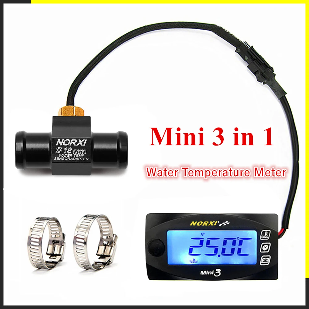 Motorcycles temperature probe Thermometer Voltmeter Timer norxi For YAMXHA NMAX XMAX TMAX Mini3 LED Digital Display