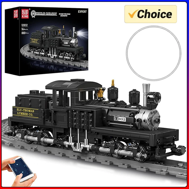 

Mould King 12032 Technical Train Toys The RC&RC Shay-Type Steam Locomotive Building Block Assembly Car Brick Kids Christmas Gift
