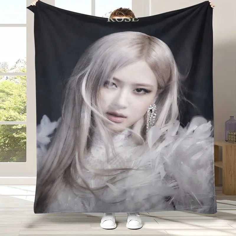Korean Idol R-Rose Star APT Flannel Blanket,Cozy Warm Throw Blanket for Bed,Sofa,Living Room,Picnic,Camping,Home Decor  Gift