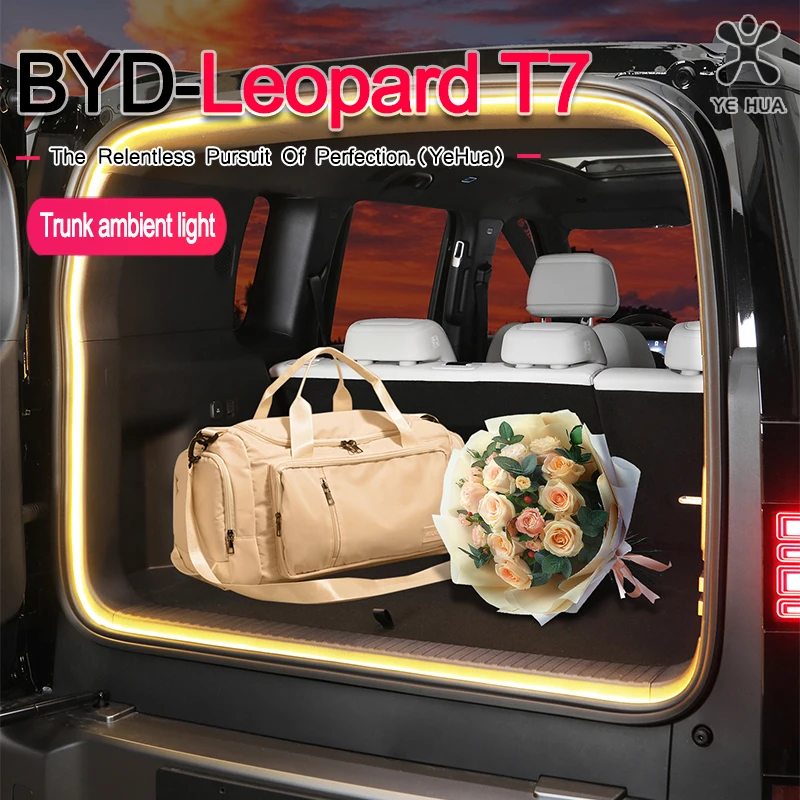 For BYD 2025-26 Formula Leopard Titanium 7 Car Trunk Atmosphere Light Automatic Sensor Ligh Non-Destructive Installation Of