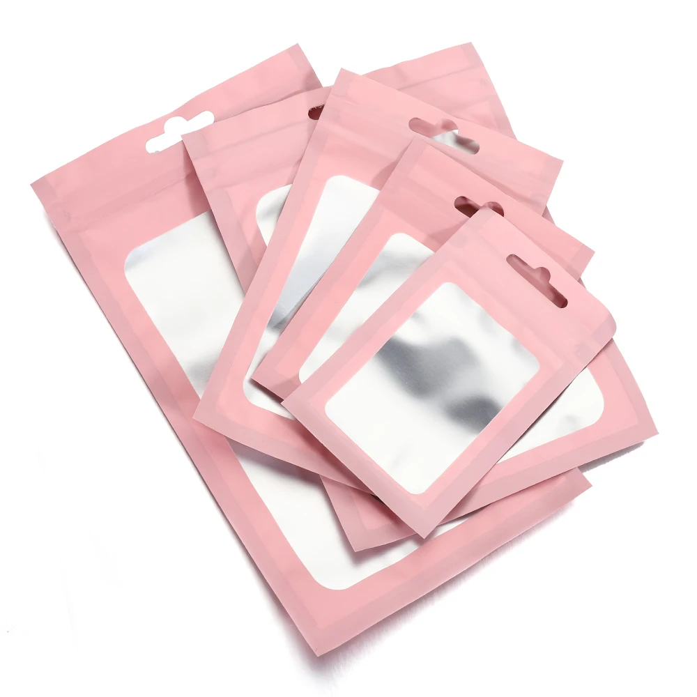 50 sztuk kolorowych plastikowych torebek wielokrotnego użytku z zamkiem błyskawicznym do biżuterii Prezenty Żywność Rękodzieło Akcesoria Torba do pakowania