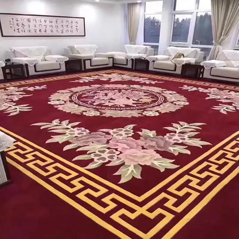 Handmade Carpet Eco-Friendly Luxury Large  Rug Carpet for Living Room  Floor Carpet From China Wool plus silk material