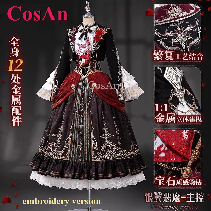 

Костюмы для косплея CosAn Game Love And Deepspace Leading Lady: Новое платье «Серебряное крыло Дьявола» для ролевых игр и мероприятий