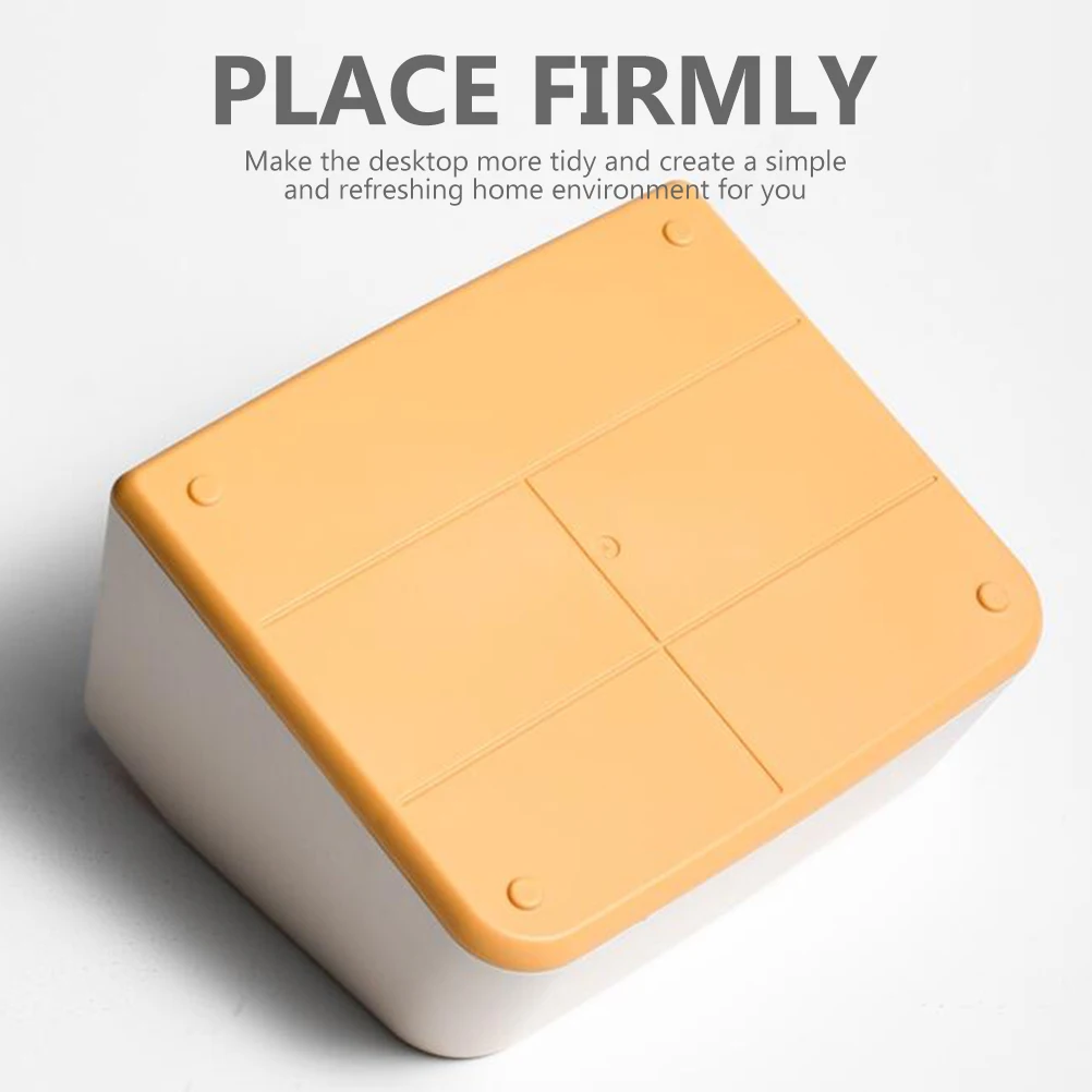 

Multi-Functional Household Stationery Storage Box Yellow Desktop Organizer Multi-Grid Storage Box Table Organizer