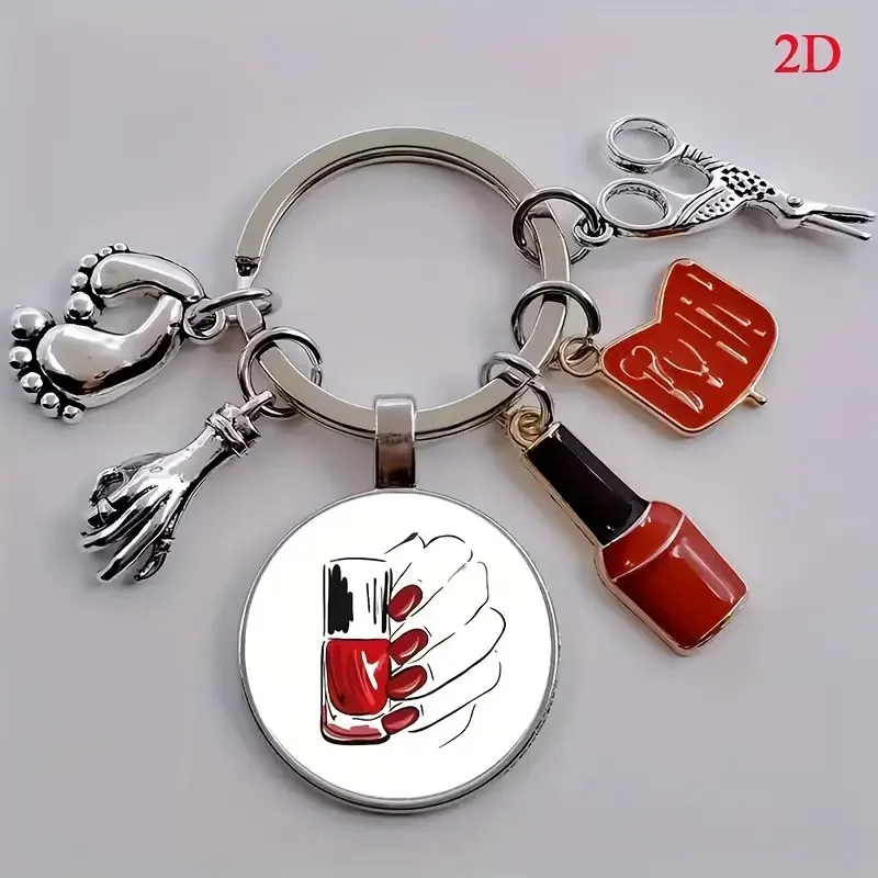 keychain scissor Retro Jewelry Mini Manicure Nail Polish Scissors Nail Box Keychain Graduation Gift