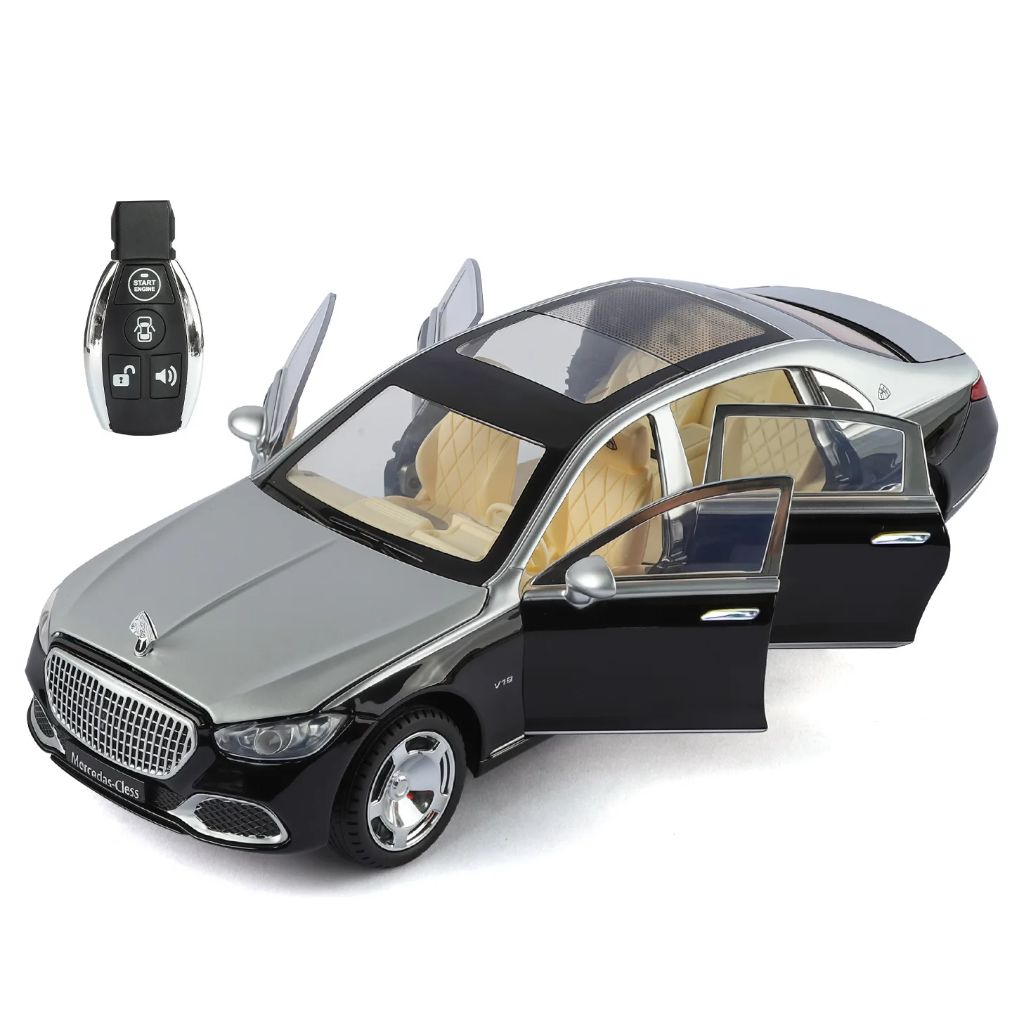 

1:24 Maybach S680 Key Control Alloy Model Car Toy Diecasts Metal Casting Sound and Light Pull Back Car Toys For Children Vehicle