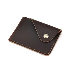 Vintage Cow Leather Credit Card Holder Bank Slim Cardholder Id Card Holders for Men Mini Card Wallet