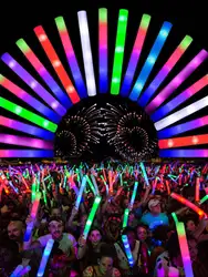 20/30pcs LED Foam Glow Sticks Cheer Tube Wedding Baton Wands 3 Modes Flashing Strobe Stick Glow in The Dark Party Supplies