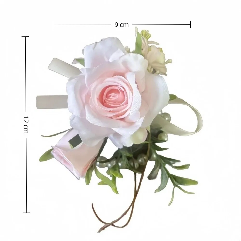 Kunstmatige Boutonnières Bloemen Roos Handgemaakte Pols Corsage Bruid Bruidsmeisje Zijde Bruidegom Borstbloem Bruiloft Accessoires - afbeelding 2