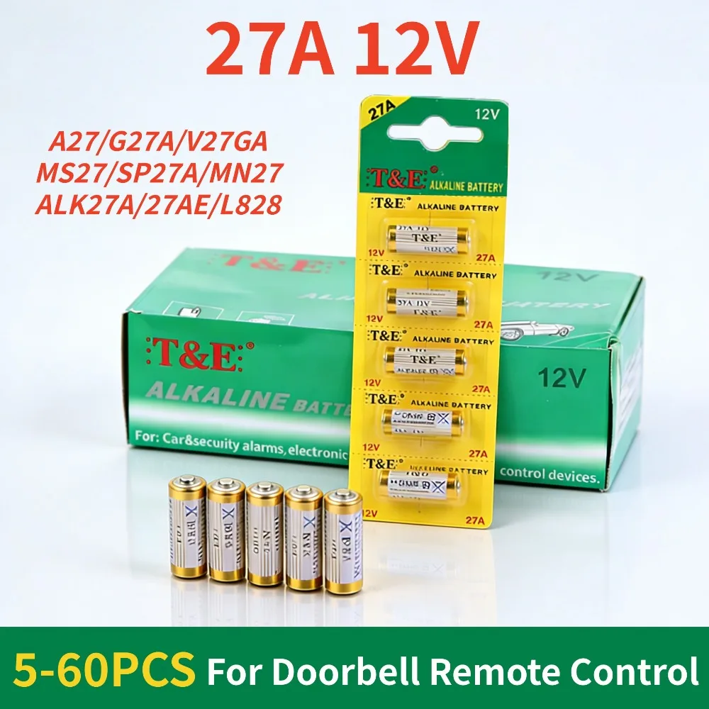 5-60PCS A27 12V Alkaline Battery for Remote Controls Gamepad Doorbells Toys and Office Calculators