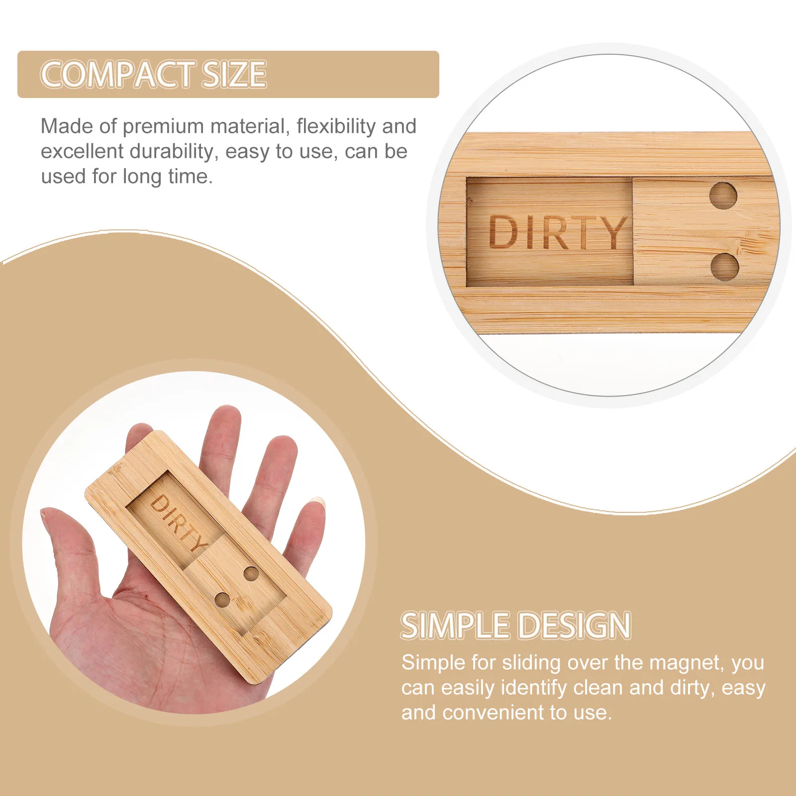 Sliding Clean Magnetic Sign for Dishwasher Washing Machine Easy Identification Tag Premium Material Long Term Durability