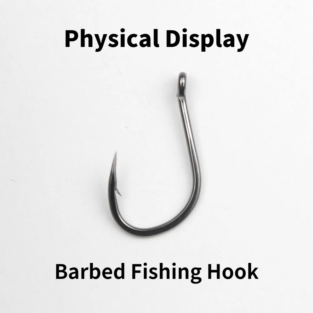 Barbed Fish Hooks High Carbon Steel Carp Single Circle Offset Fishhooks Fly Fishing Sea Tools Equipment Accessories Tackle