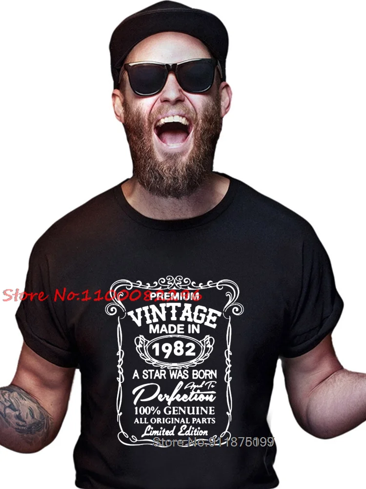 1981 1982 1983 1984 1985 Funny T-shirt O-Neck 37-41 Year Old Gifts Idea Men's 100% Cotton Tee-Shirts Brithday Vintage Print Tees