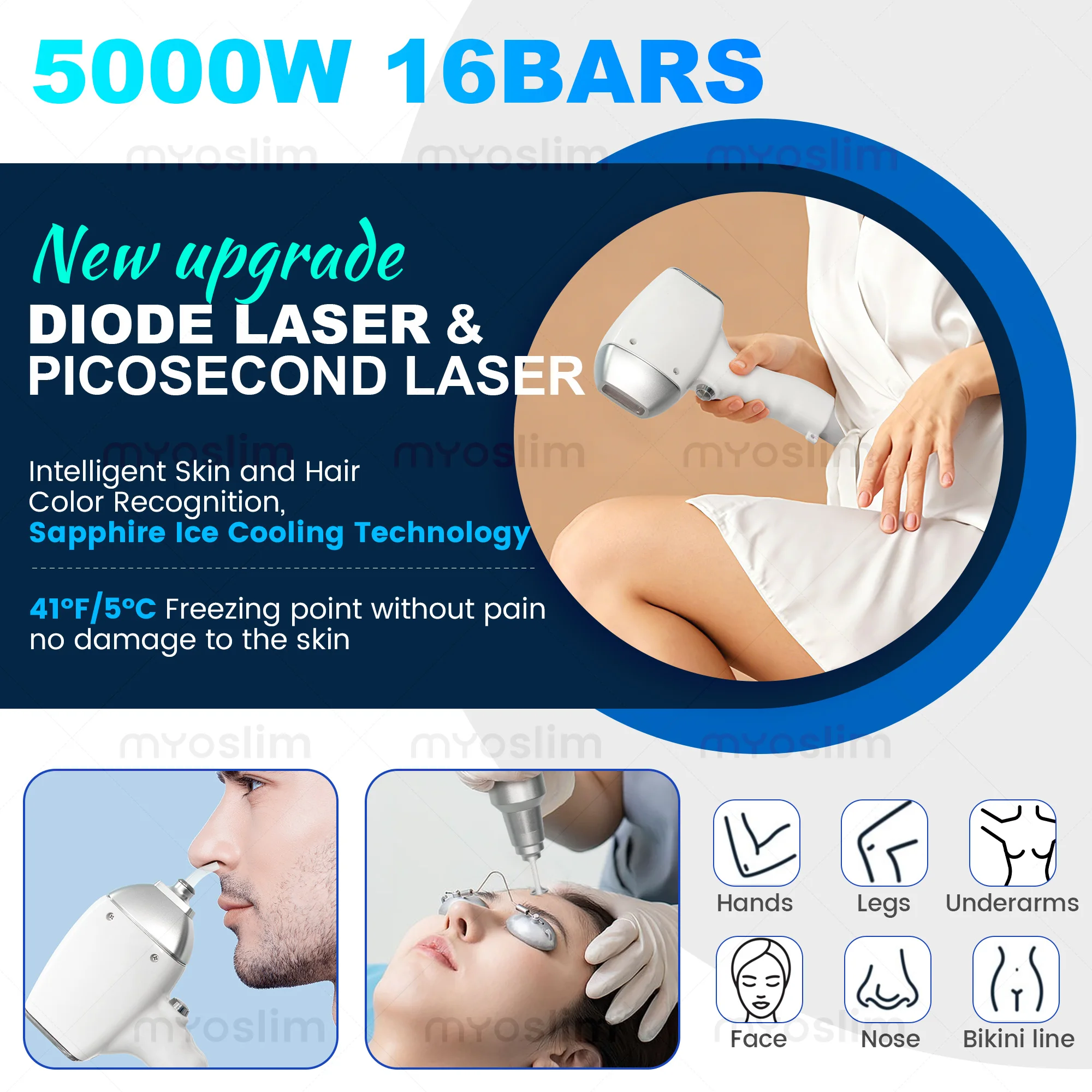 5000W Picosecond Diode Penghil - Industrial Laser Hair Removal Machine ulasan dan harga
