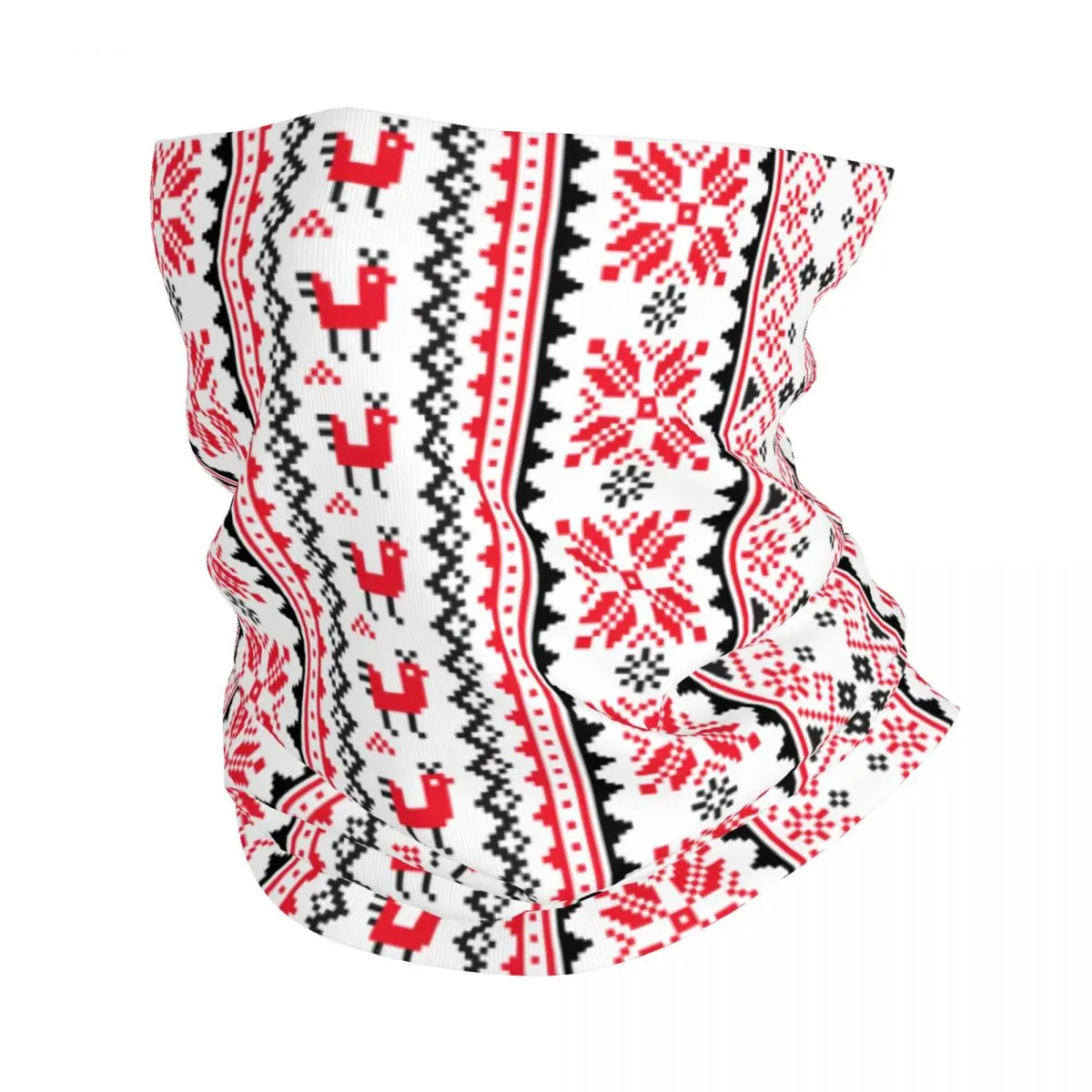 Custom Ukrainian Traditional Embroidery Bandana Neck Warmer Women Men Winter Ski Hiking Scarf Gaiter Vyshyvanka Face Cover