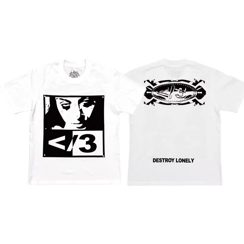 

2026 Destroy Lonely Merch·/3Piercing Girl T-Shirt Short sleeved limited edition Tee TX1573