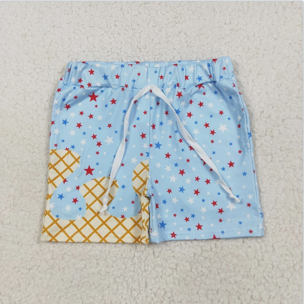 

RTS wholesale Toddler baby girls shorts clothes Baby Boys Blu Ice Cream Team Wear Shorts Bottoms Baby Boys Girls Shorts