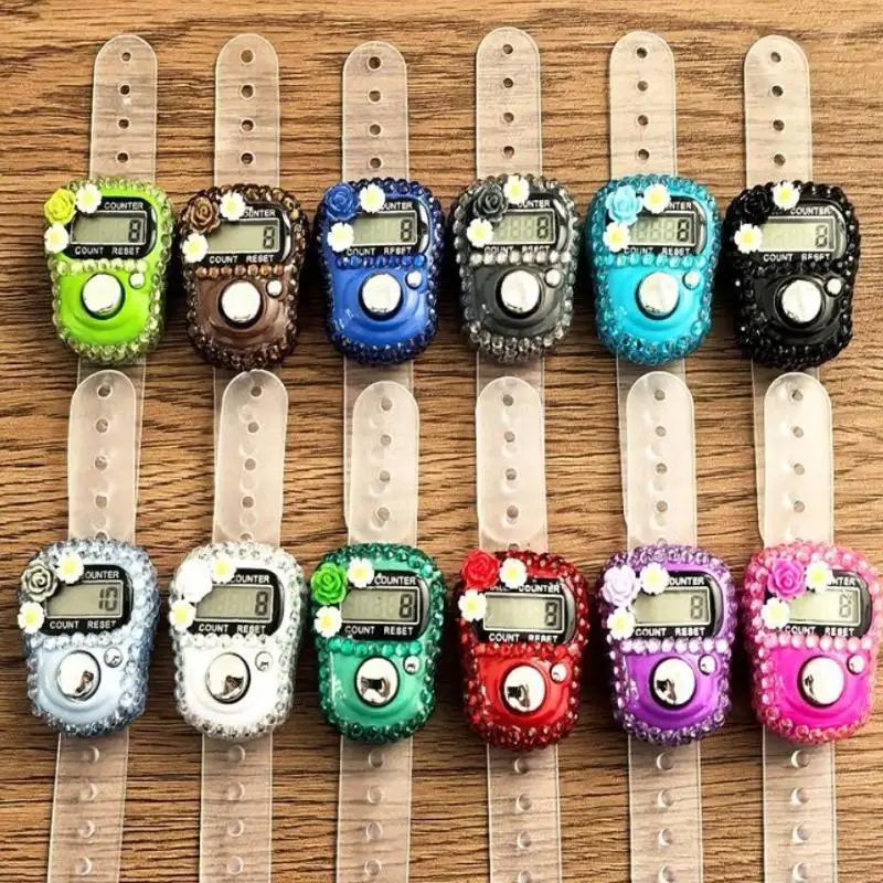 Mini Digital Finger Tally LCD: Counter Reset Flowers Prayer Knitting Sport Counting