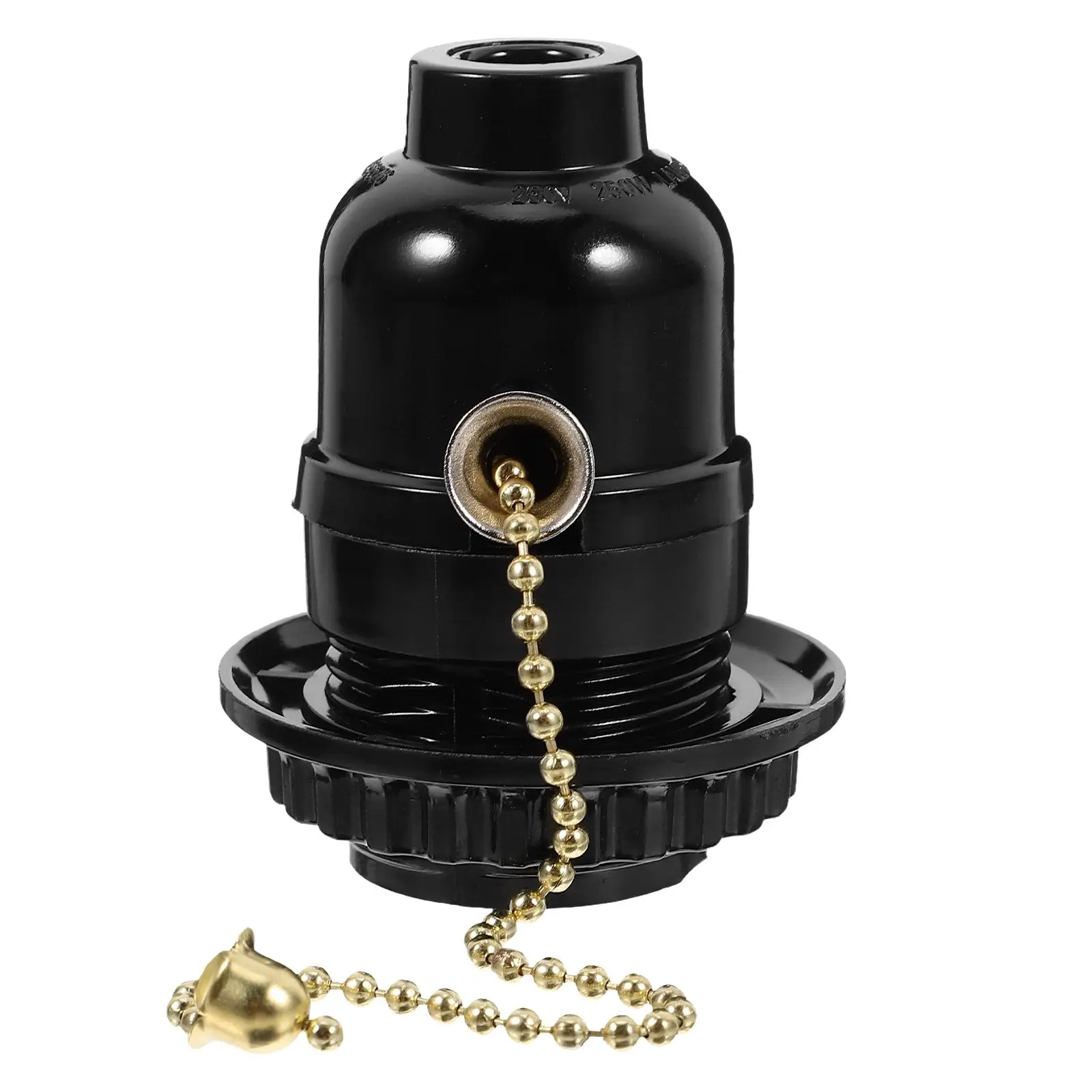 

Lamp Black Pull Chain Switch Socket Replacement Zipper Style Lamp Parts Light Fixture Part Lampholder Wooden
