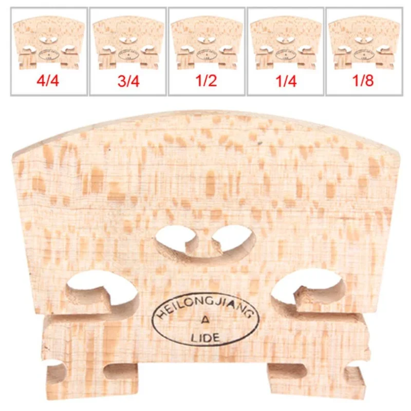 High Quality Maple Wood Regular Acoustic Violin Bridge 1/8   1/4   1/2   3/4   4/4 Optional Sizes Durable