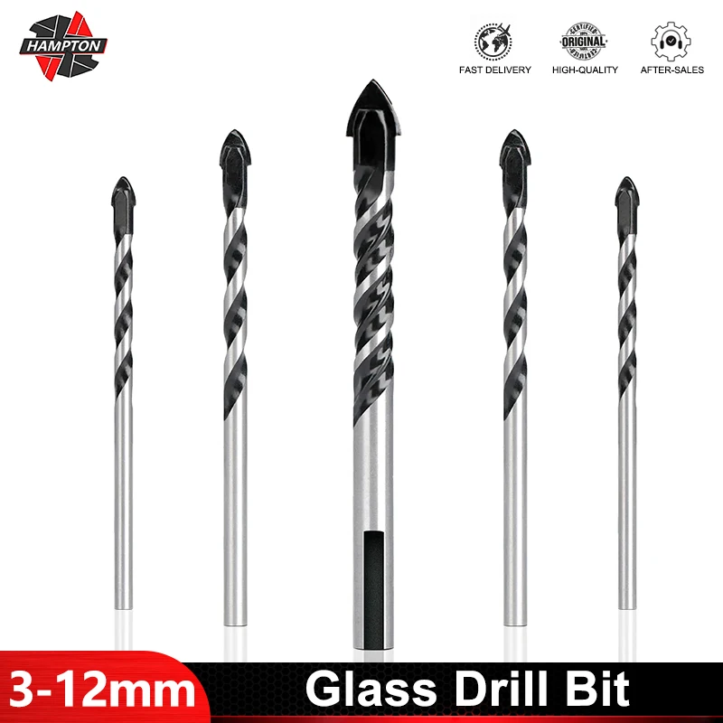 

HAMPTON Drill Bit 3-12mm Glass Drill Bit Carbide Triangle Hole Cutter For Ceramic Glass Tile Concrete Brick Drilling Tools