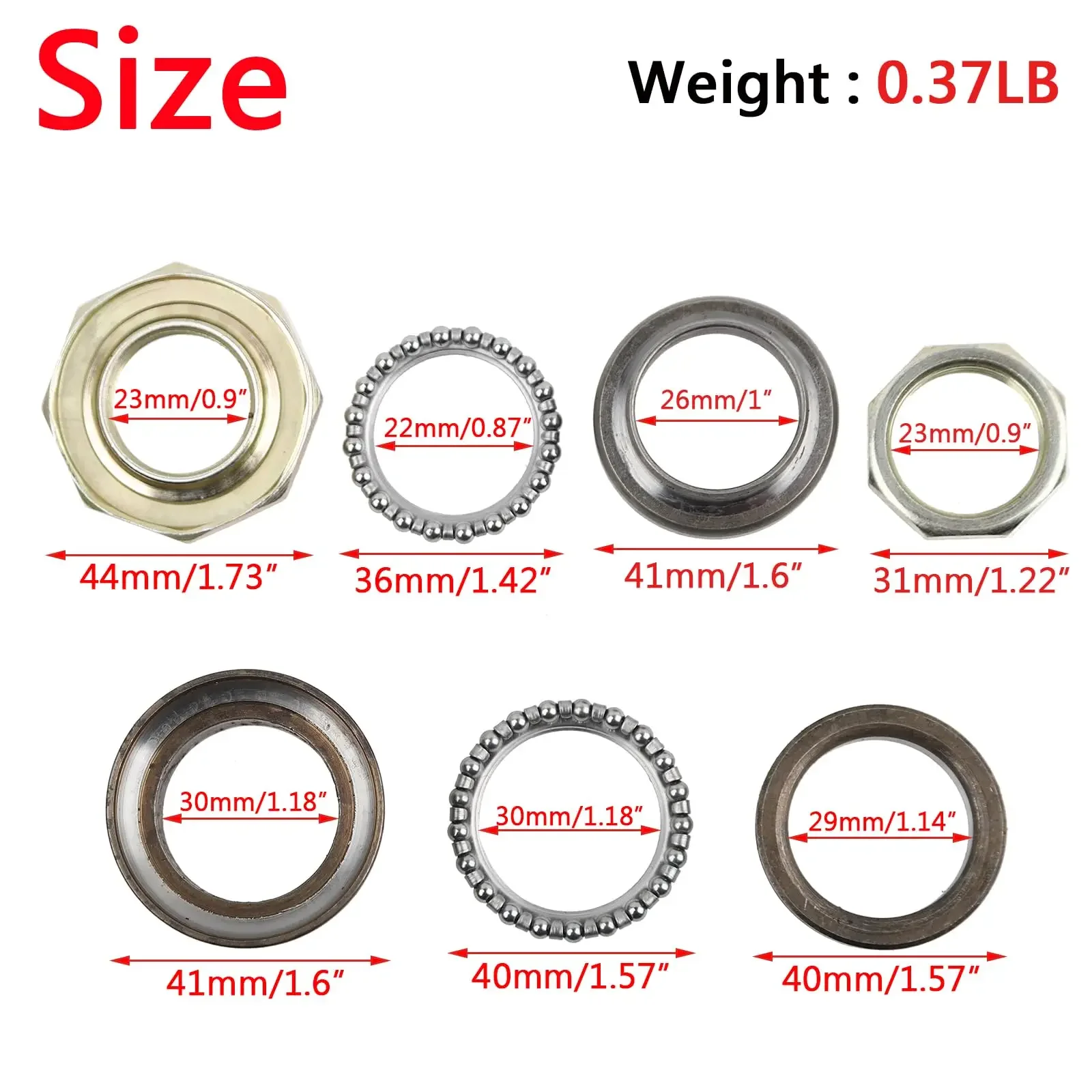 

Motorcycle Steering Stem Rod Bearing Ring Kit Compatible with Chinese GY6 50CC Motorcycle Scooter Mopeds Taotao ATM50