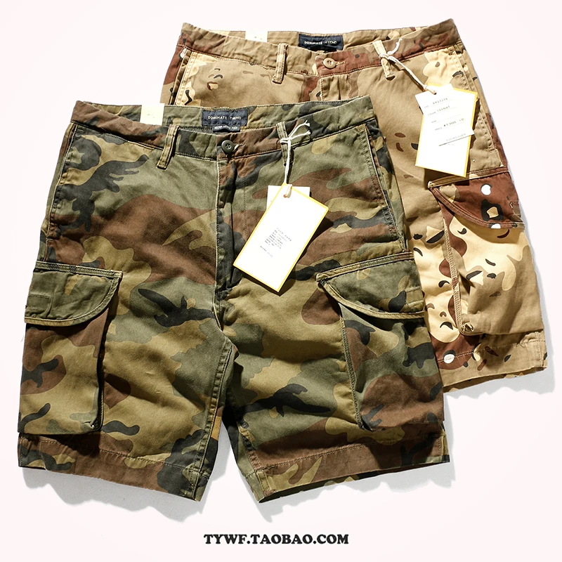 

Повседневная камуфляжная рабочая одежда, мужские свободные прямые брюки, американские брюки-карго с несколькими карманами, средней длины, летние вещи